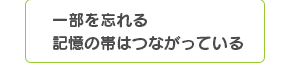 一部を忘れる記憶の帯はつながっている